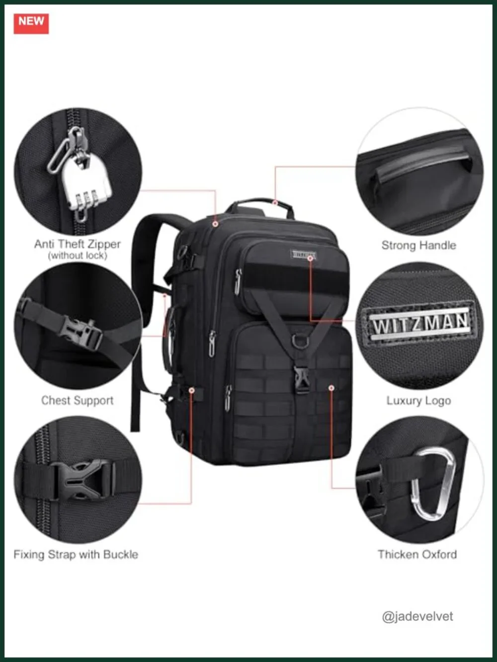 45L Convertible Travel Backpack 3 in 1 Laptop Carry-On Nylon Hiking